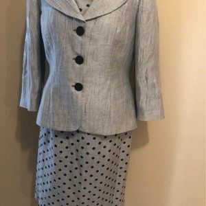 Polka Dot Silver Dress and Blazer
